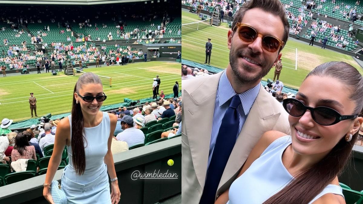 Hande Erel'le Hakan Sabanc'dan Wimbledon'da tribn pozu!