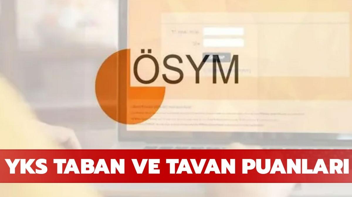 YKS TABAN PUANLARI VE SIRALAMALARI 2024! 2-4 yllk blmlerin taban ve tavan puanlar nasl"