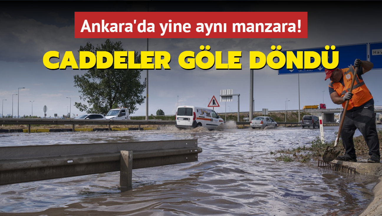 Ankara'da yine ayn manzara! Caddeler gle dnd