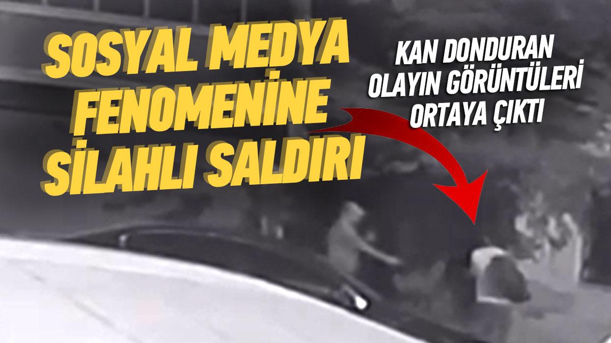 stanbul'da sosyal medya fenomenine sokak ortasnda silahl saldr! Gvenlik kameras grntleri ortaya kt