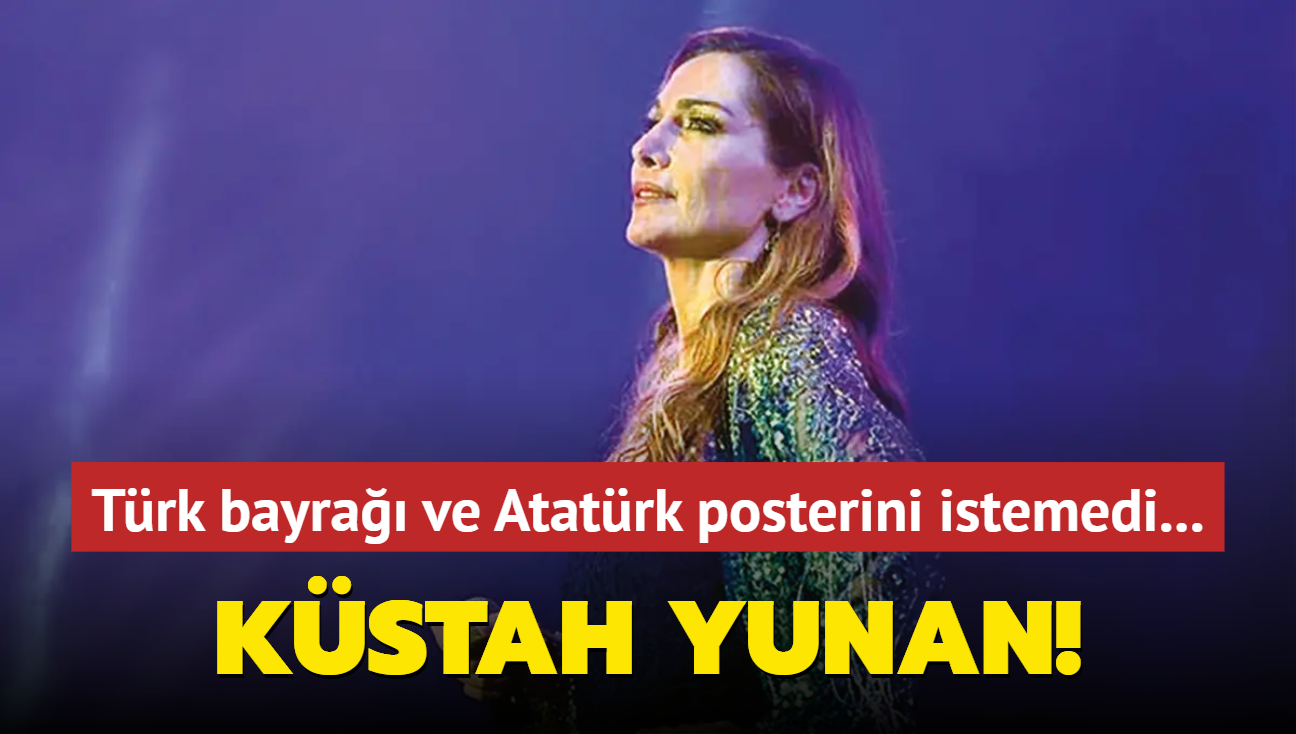 Kstah Yunan! Trk bayra ve Atatrk posterini istemedi... zmir Mar ile cevap