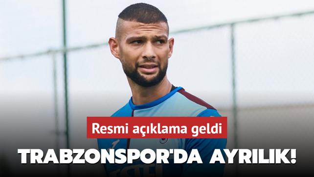 Trabzonspor'da ayrlk! Resmi aklama geldi