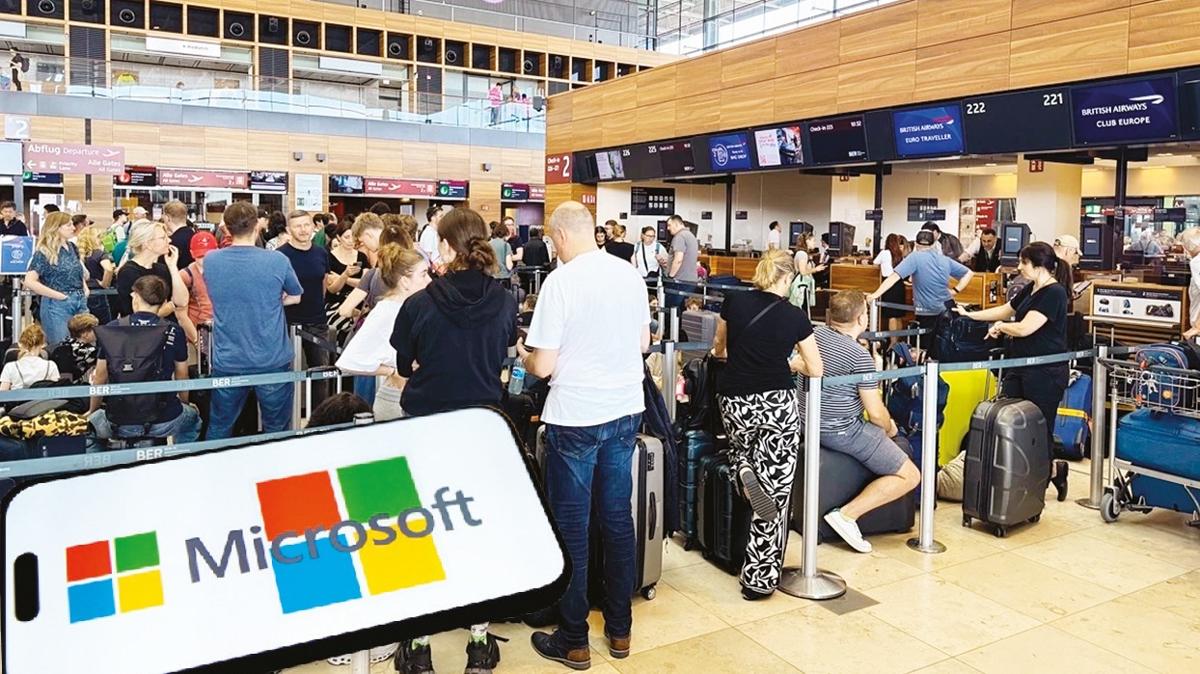 Kresel kesinti... Microsoft kt, dnya durdu