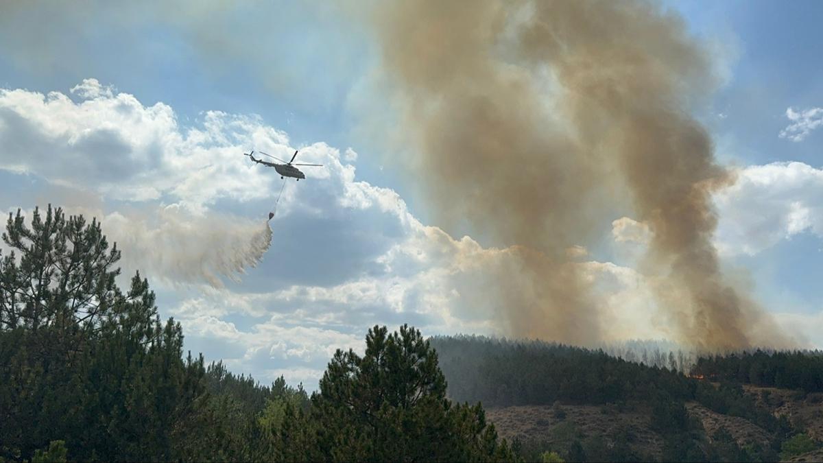 Kastamonu'da kan yangna havadan ve karadan mdahale