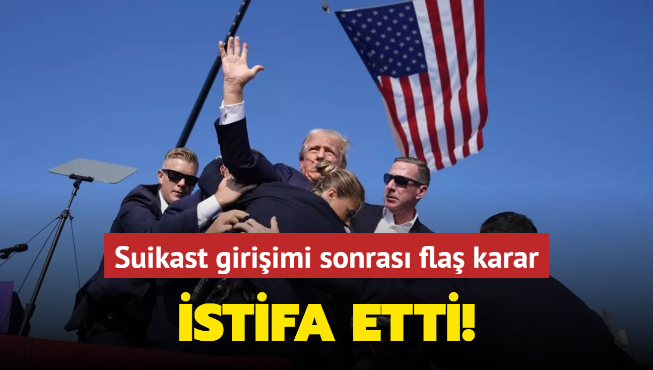 Donald Trump'a suikast giriimi istifa getirdi! Resmen akland