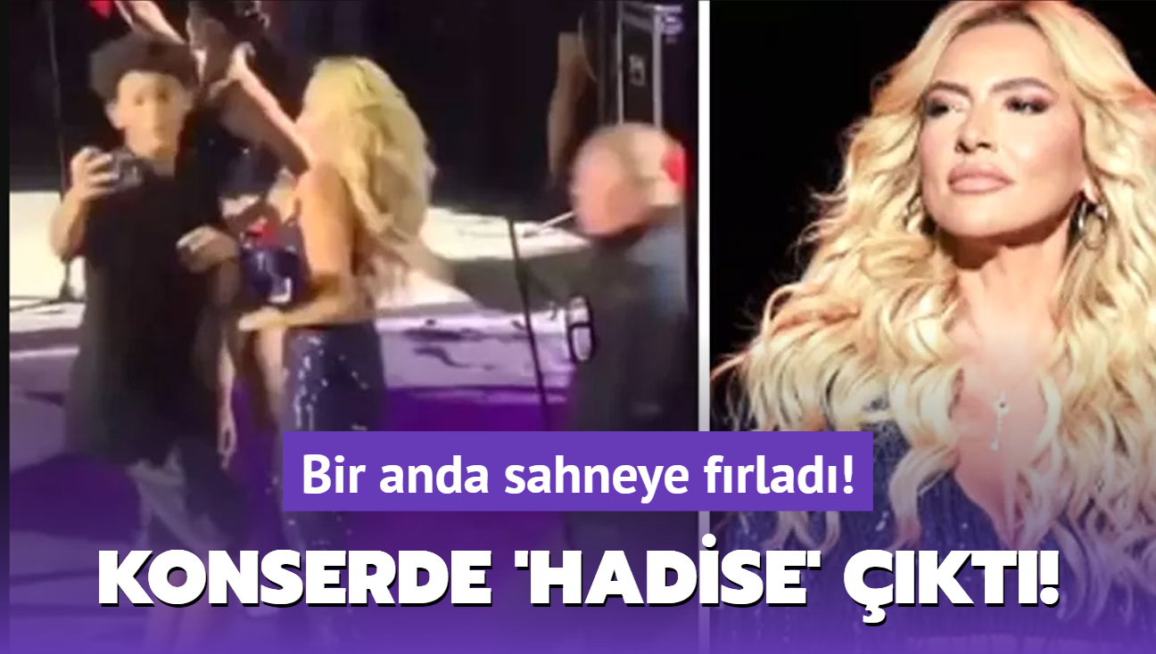 Konserde 'Hadise' kt! Bir anda sahneye frlad