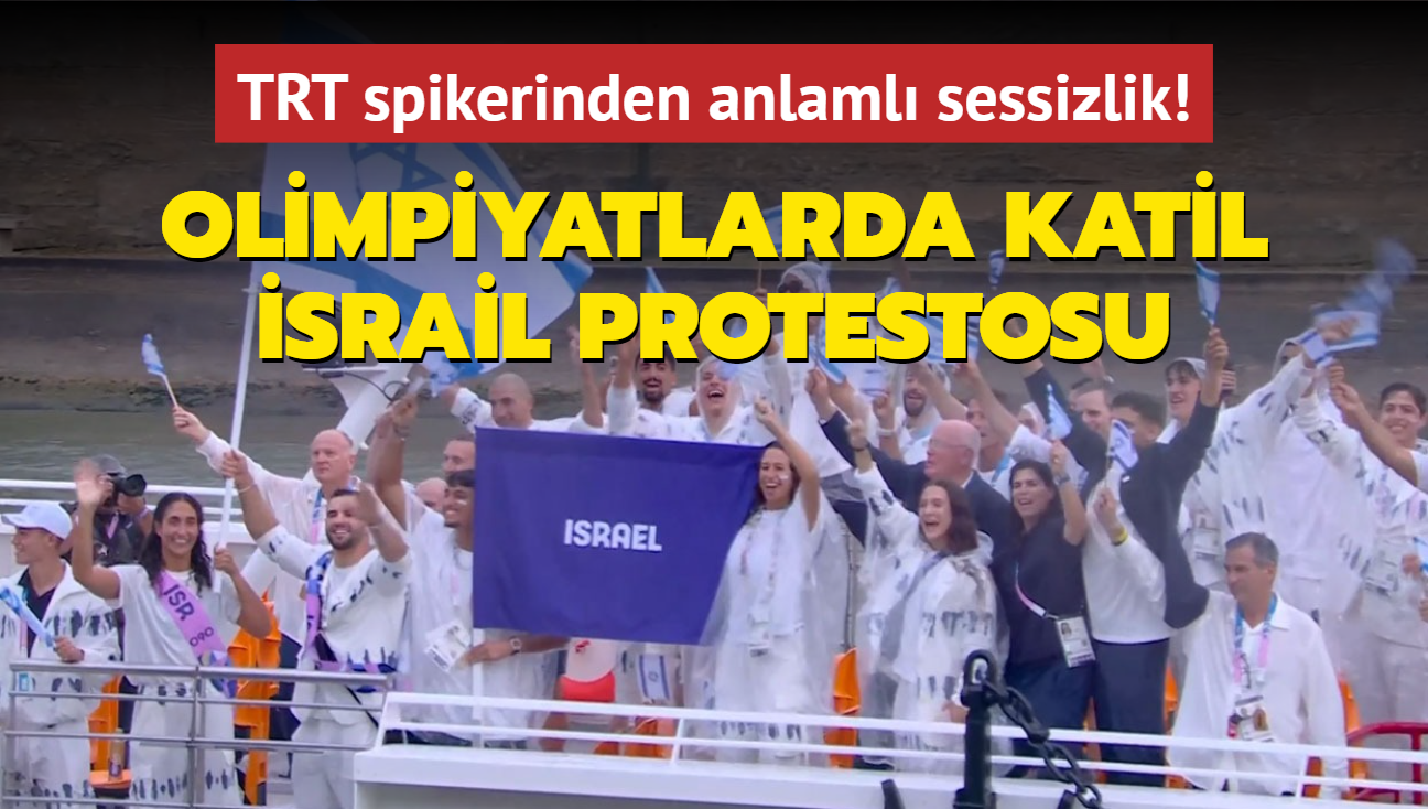 TRT spikerinden anlaml sessizlik! Olimpiyatlarda katil srail protestosu