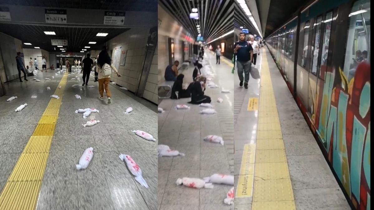 Marmaray'da anlaml Filistin protestosu