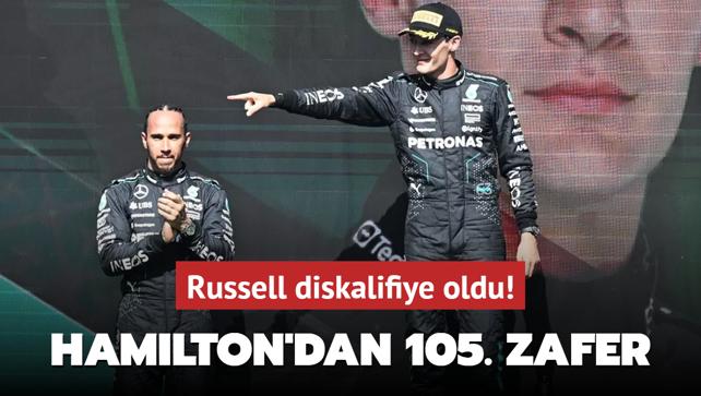 Russell diskalifiye oldu! Hamilton 105'nci galibiyetini ald