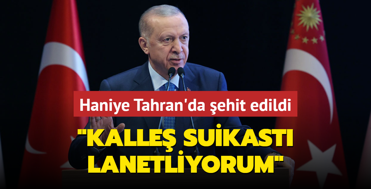 Bakan Erdoan'dan Haniye suikastna sert tepki: Emellerine ulaamayacaklar