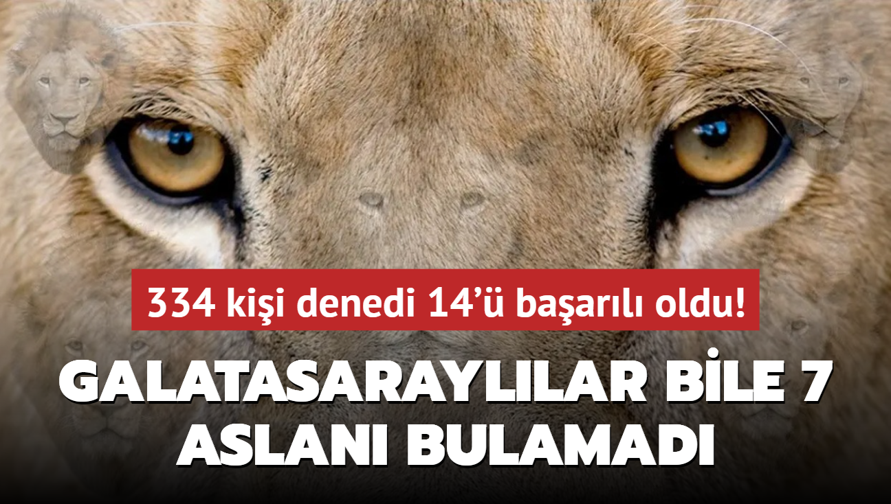 Zeka testi: 334 kii denedi 10 saniyede 14' baarl oldu! Galatasarayllar bile 7 aslan bulamad