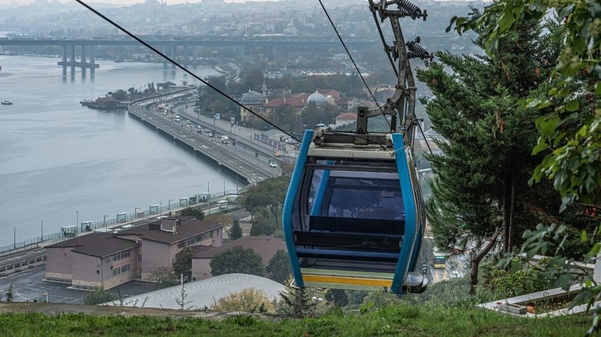 Eyp-Piyer Loti teleferiinde yaanan arza sebebiyle seferler durdu