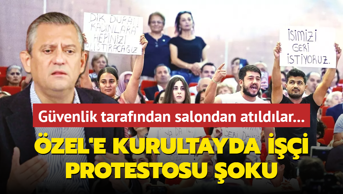 CHP Genel Bakan zgr zel'e kurultayda ii protestosu oku