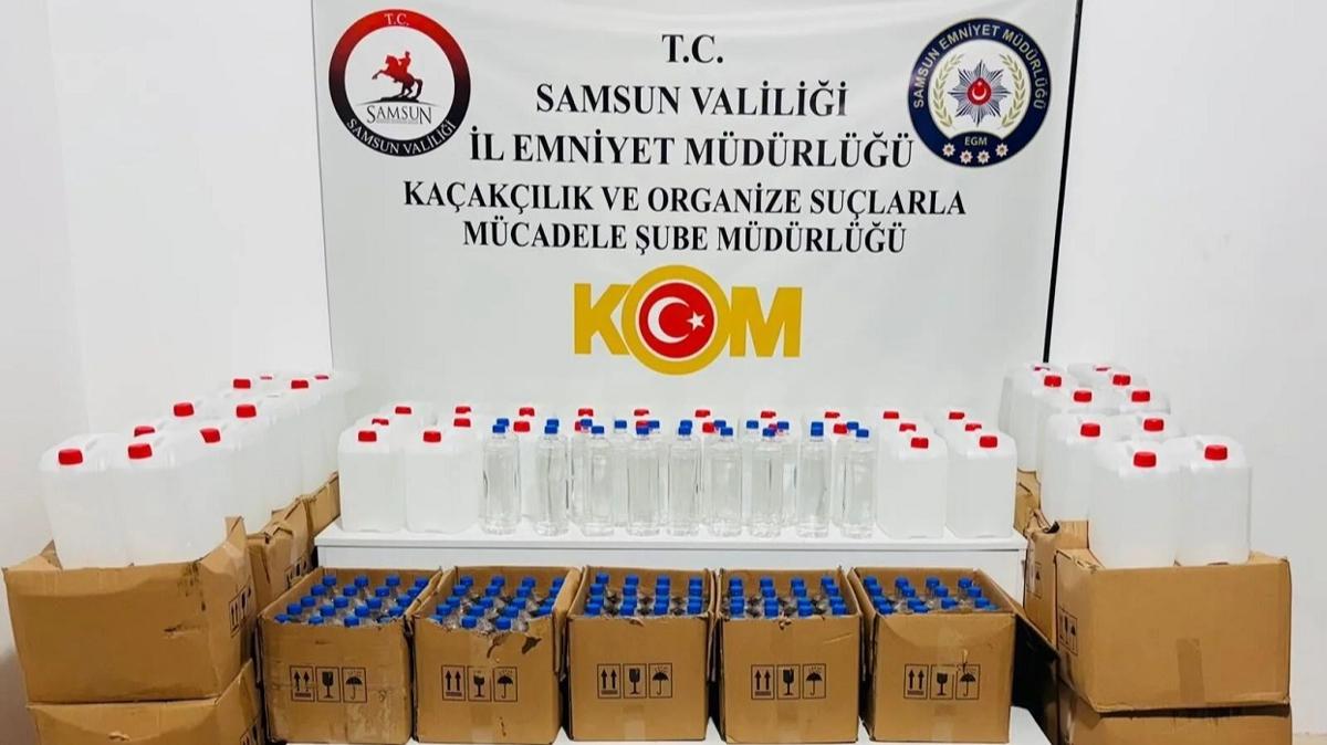 Samsun'da sahte iki operasyonu! 1 ton etil alkol ele geirildi