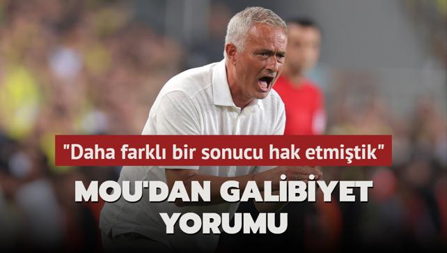 Mourinho'dan galibiyet yorumu "Daha farkl bir sonucu hak etmitik"