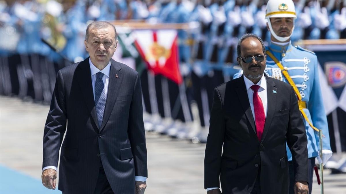 Bakan Erdoan, Somali Cumhurbakan eyh Mahmud ile grt