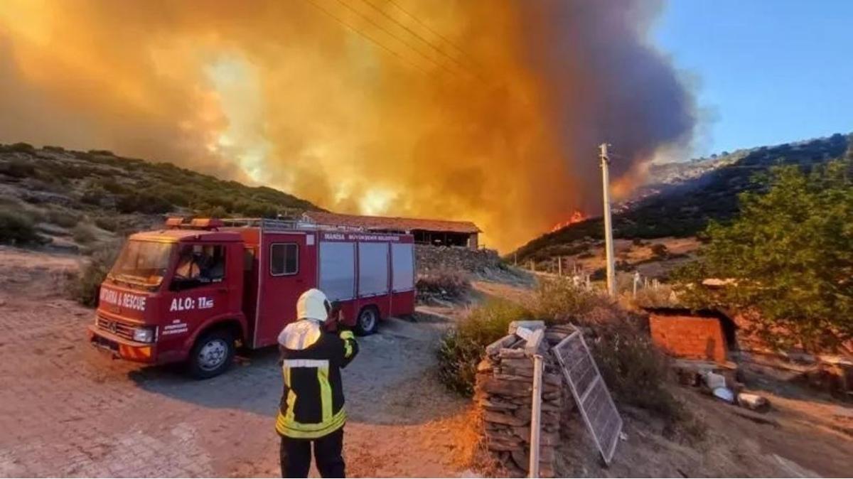 Manisa'da orman yangnna mdahale sryor