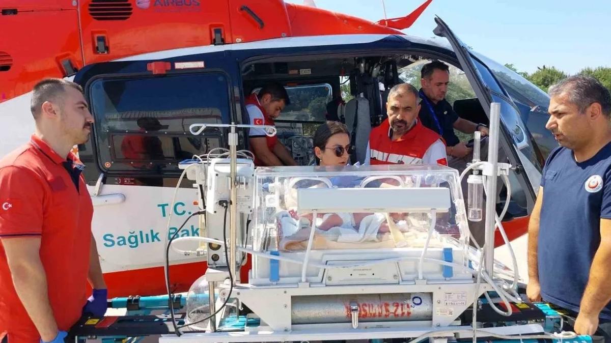 Ambulans helikopter yenidoan bebek iin havaland