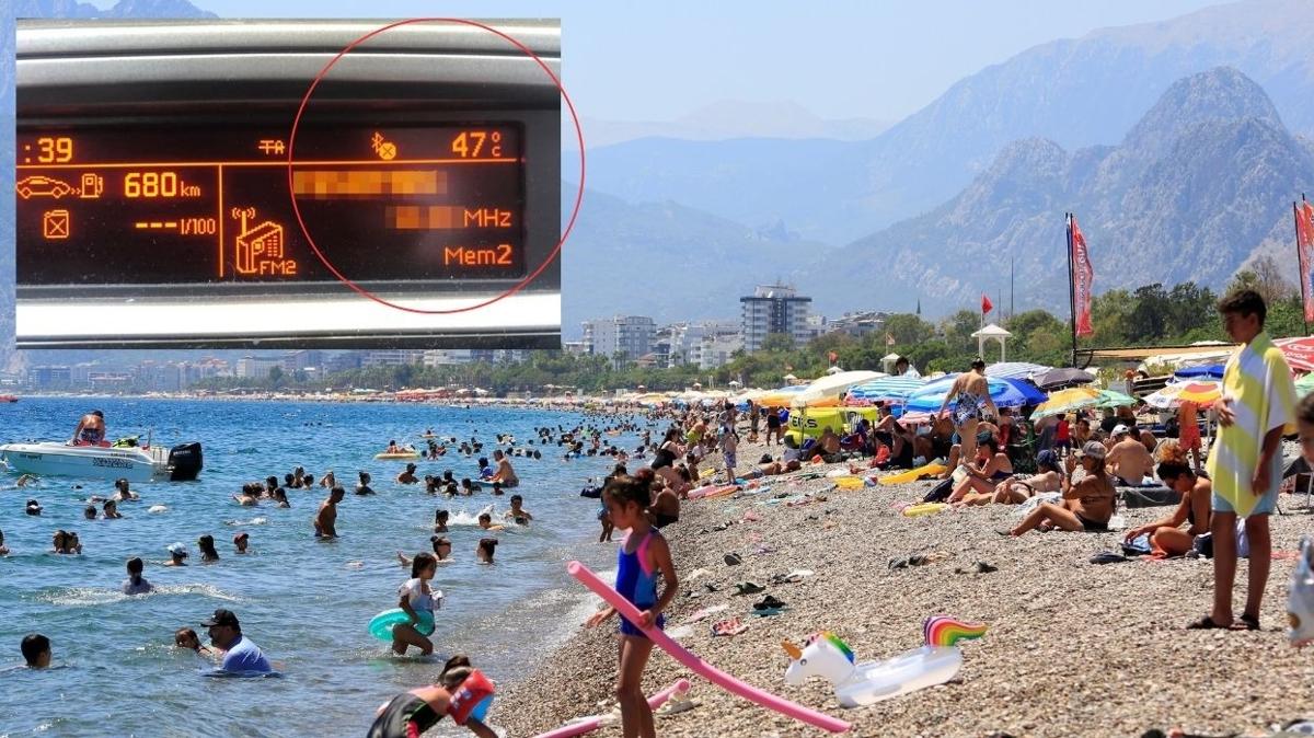 Antalya'da termometreler ldrd vatandalar sahile kotu