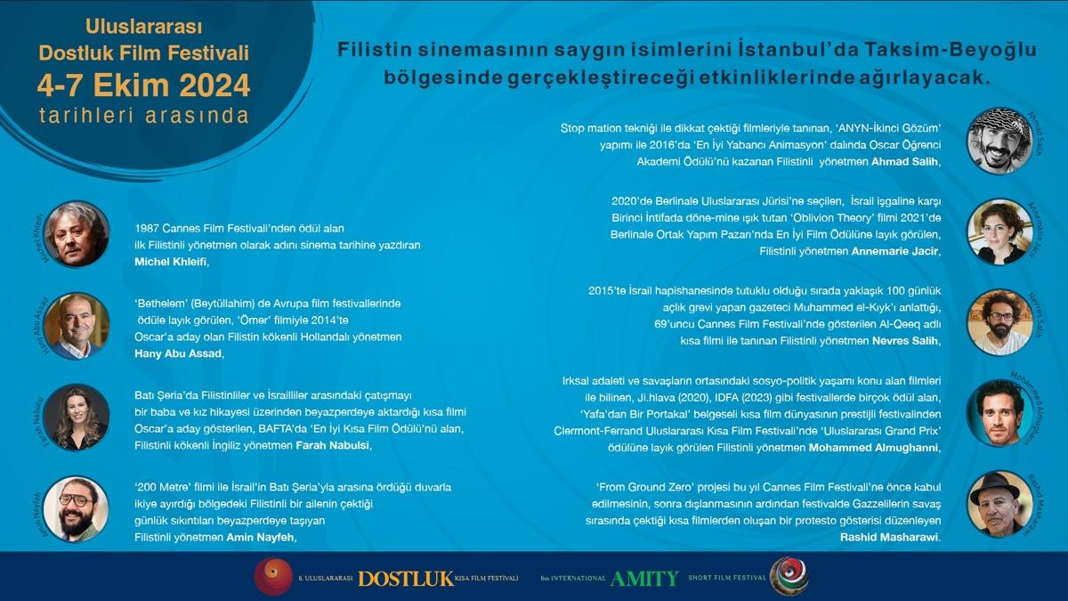 Filistinli ynetmenler Dostluk Film Festivali'nde buluacak