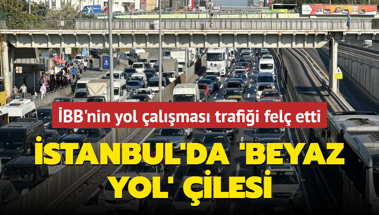 stanbul'da 'Beyaz Yol' ilesi! BB'nin yol almas trafii fel etti