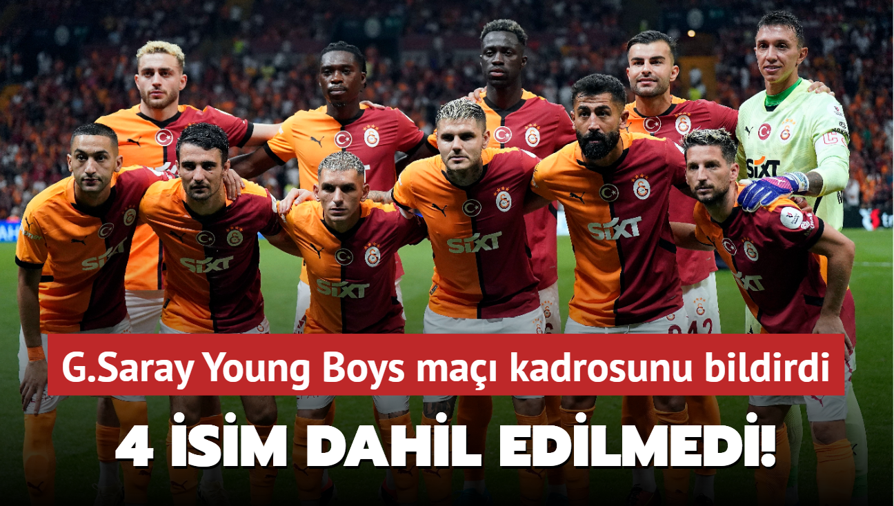 Galatasaray Young Boys ma kadrosunu bildirdi! 4 eksik