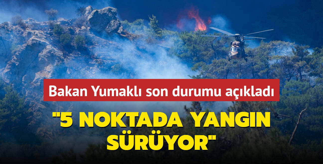 Bakan Yumakl son durumu aklad: 5 yangn devam ediyor