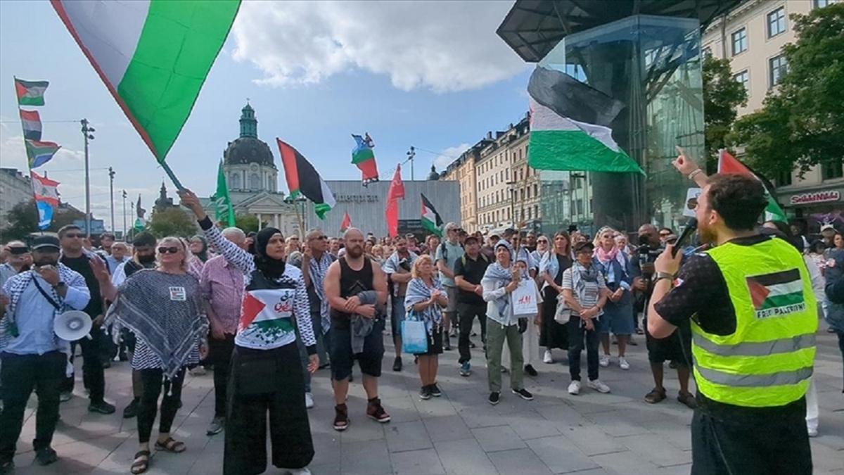 Stockholm'da "Filistin'e zgrlk" sesleri ykseldi!