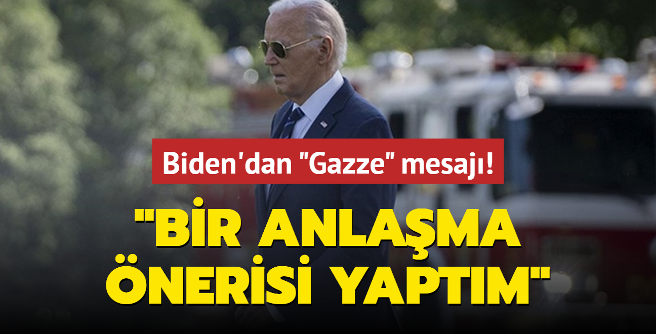 Biden'dan Gazze mesaj: Birka gn nce bir anlama nerisi yaptm