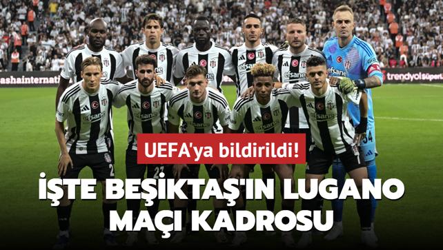 UEFA'ya bildirildi! te Beikta'n Lugano ma kadrosu