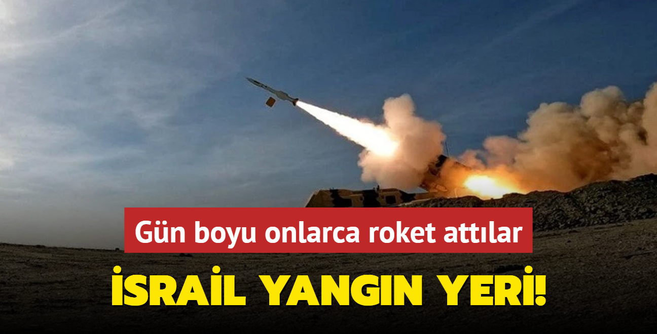 Gn boyu onlarca roket attlar! srail yangn yeri