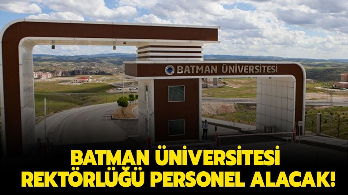 Batman niversitesi Rektrl Personel alacak!