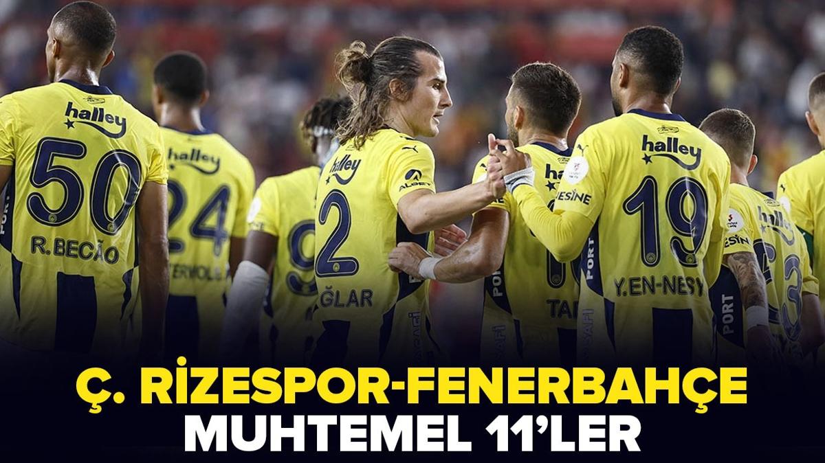 aykur Rizespor-Fenerbahe ma kadrosu belli oldu! aykur Rizespor-Fenerbahe muhtemel 11'ler