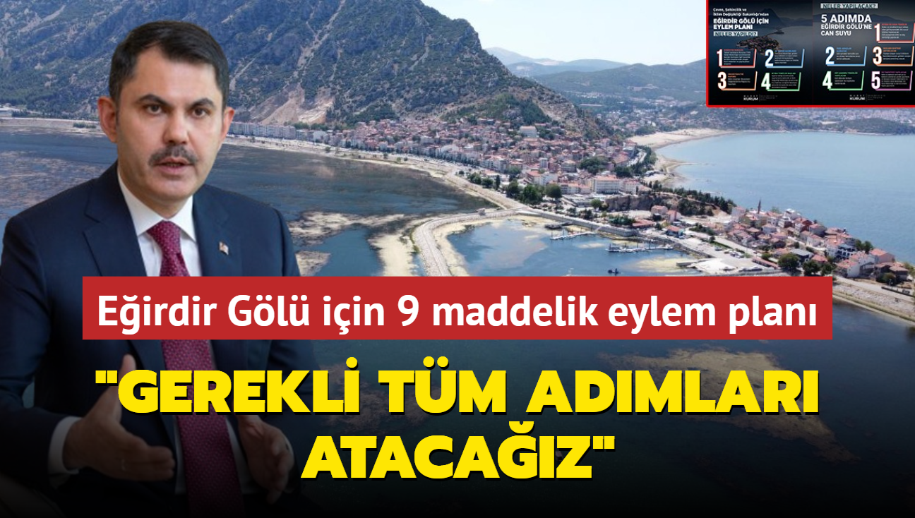 Eirdir Gl iin 9 maddelik eylem plan: Gerekli tm admlar atacaz