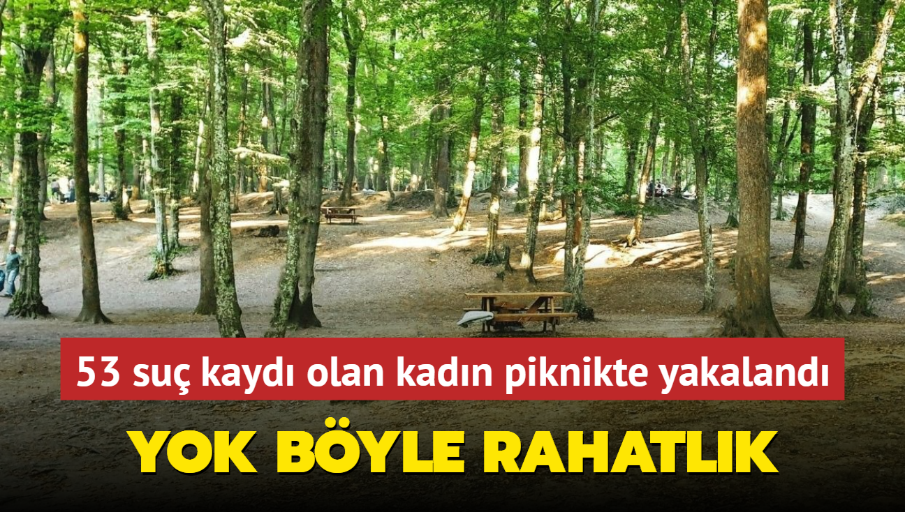 53 su kaydndan aranan kadn piknik yaparken yakaland