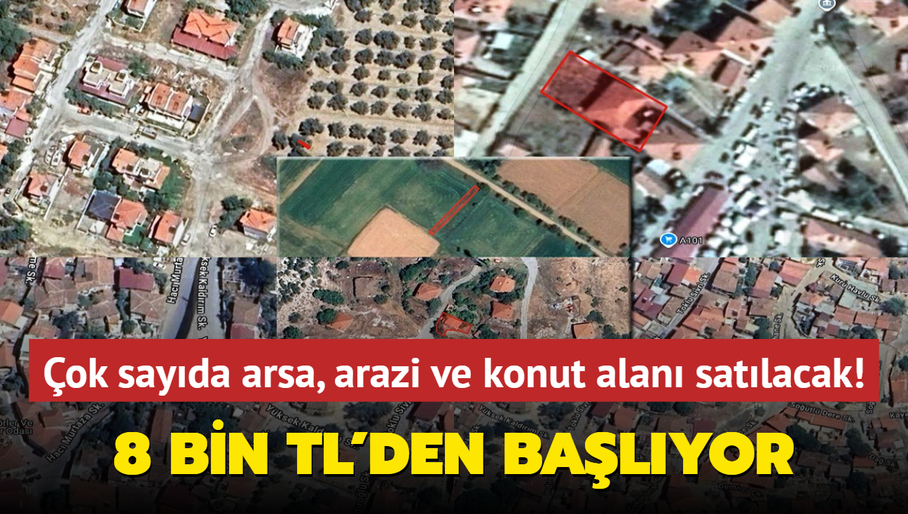 Milli Emlak duyurdu: 8 bin TL'den balyor! Arsa, arazi ve konut alan satlacak