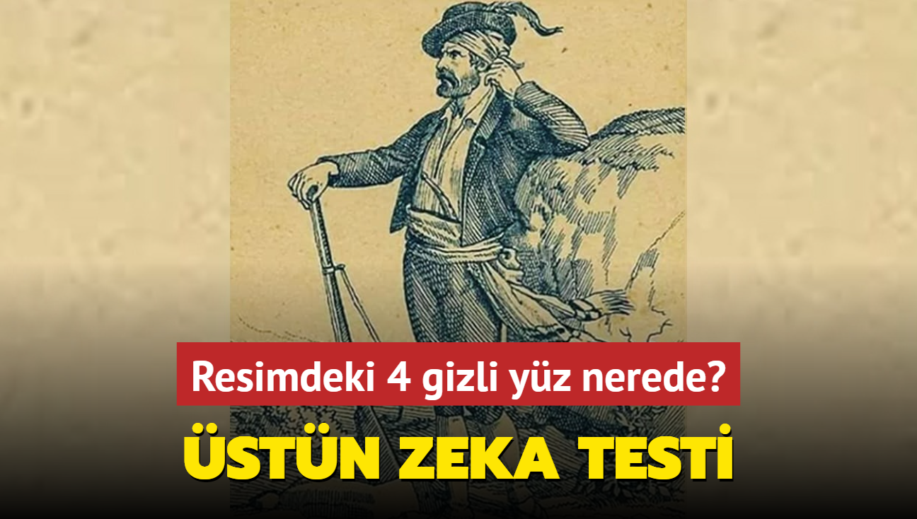 stn zeka testi! Resimdeki 4 gizli yz grenler sper zeka