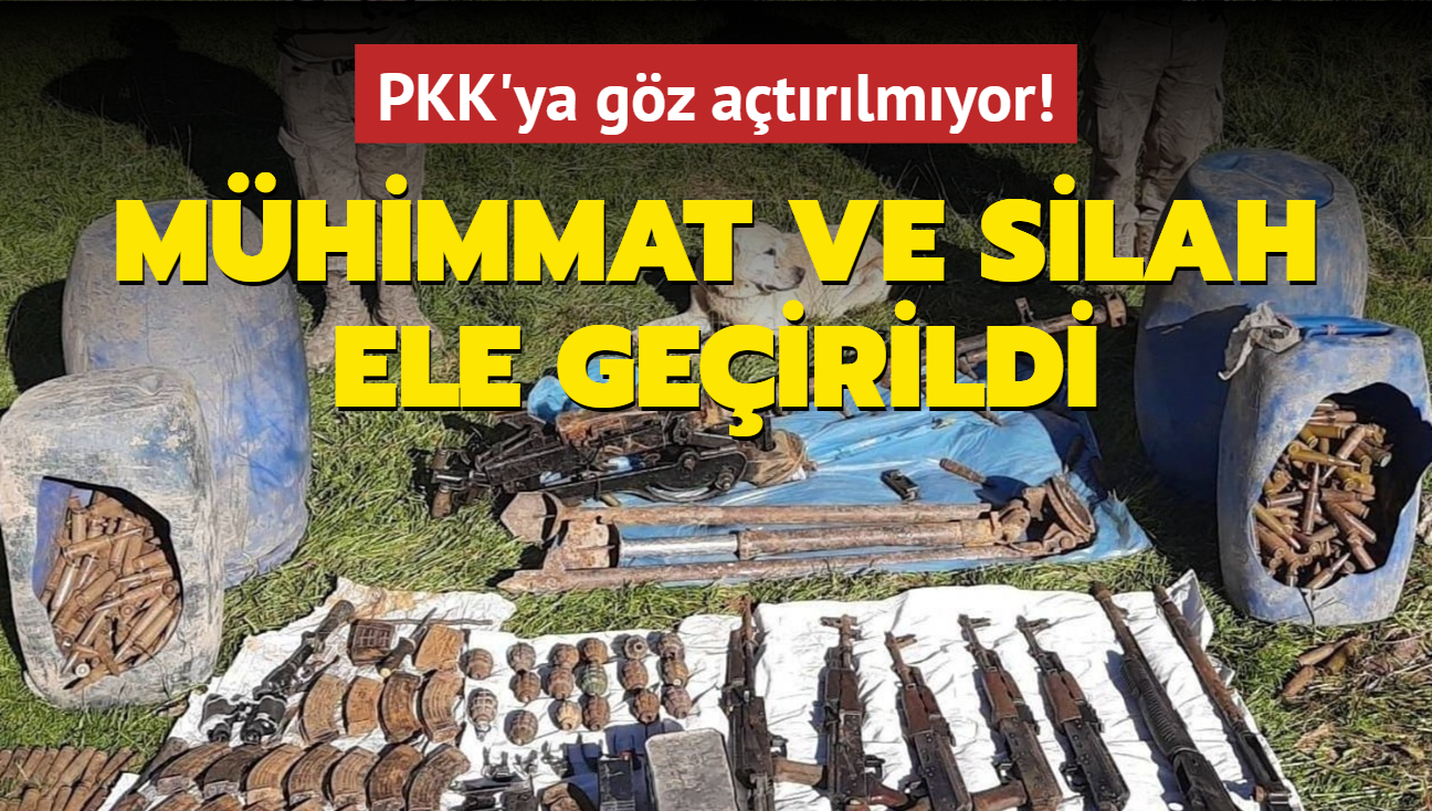 Terr rgt PKK'ya darbe! Mhimmat ve silah ele geirildi