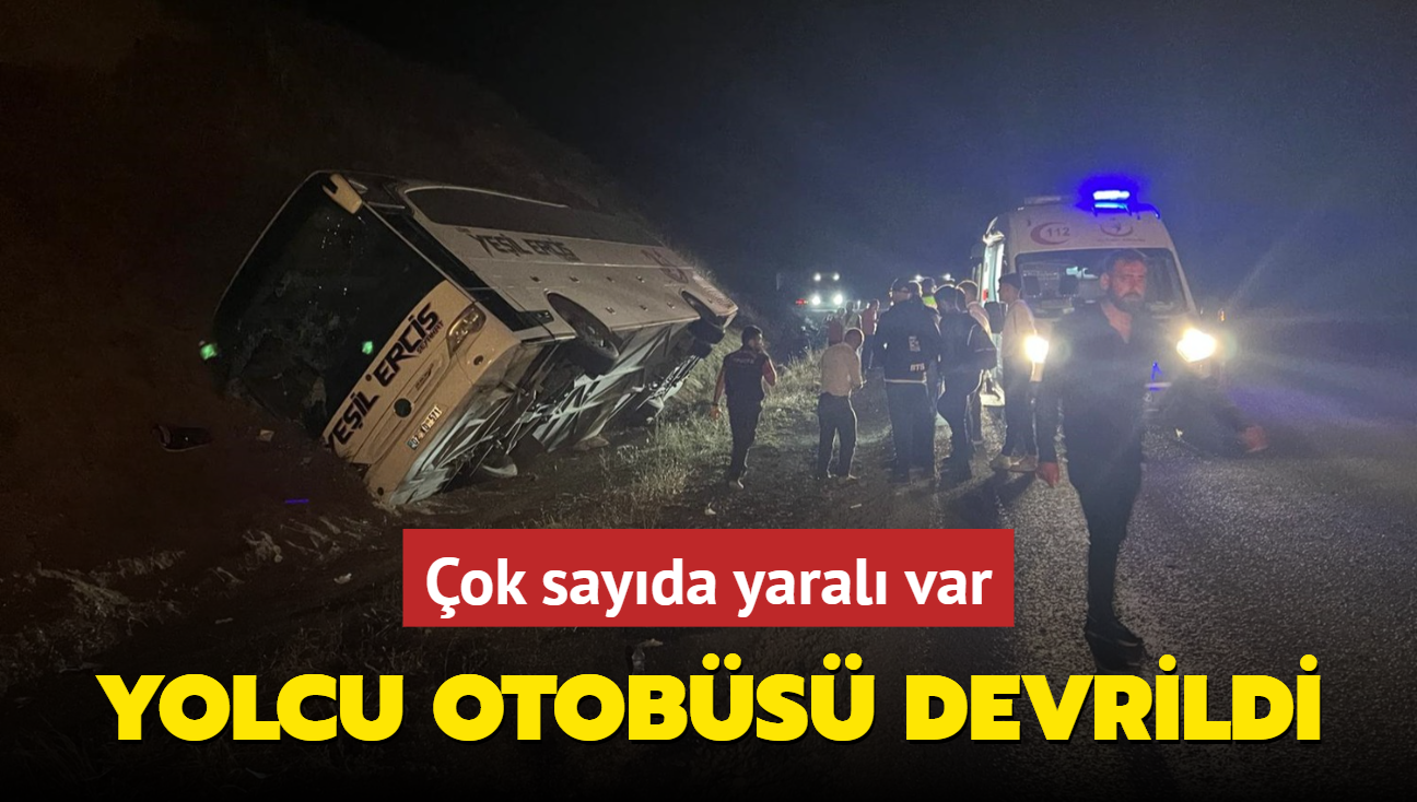 Yolcu otobs devrildi: ok sayda yaral var