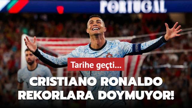 Cristiano Ronaldo rekorlara doymuyor! Tarihe geti...