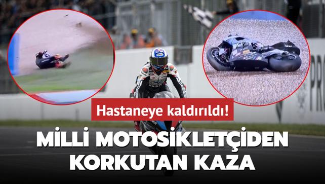 Milli motosikleti Toprak Razgatlolu'ndan korkutan kaza! Hastaneye kaldrld