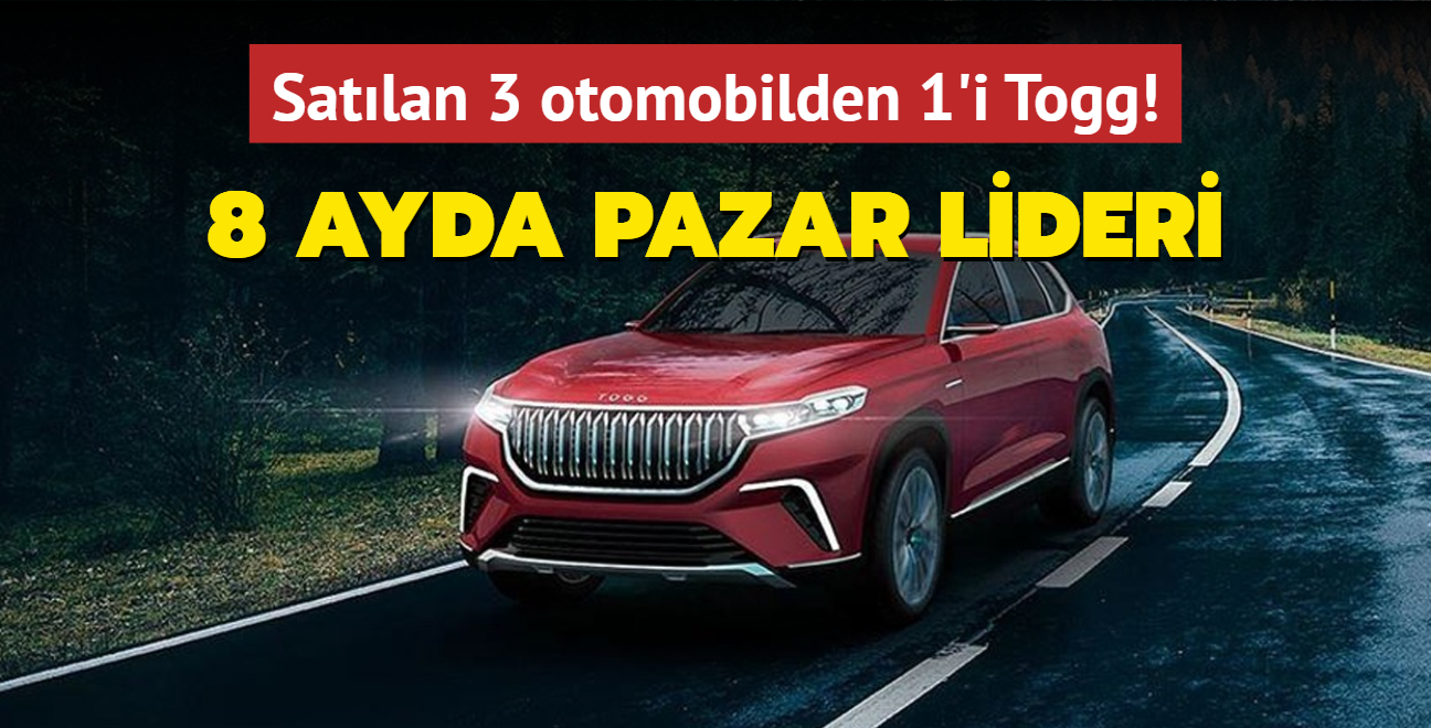 8 ayda pazar lideri... Satlan 3 otomobilden 1'i Togg!