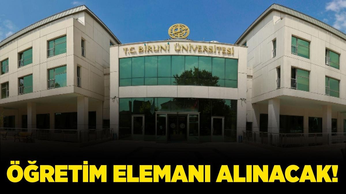 Biruni niversitesi 8 retim Eleman alacak!