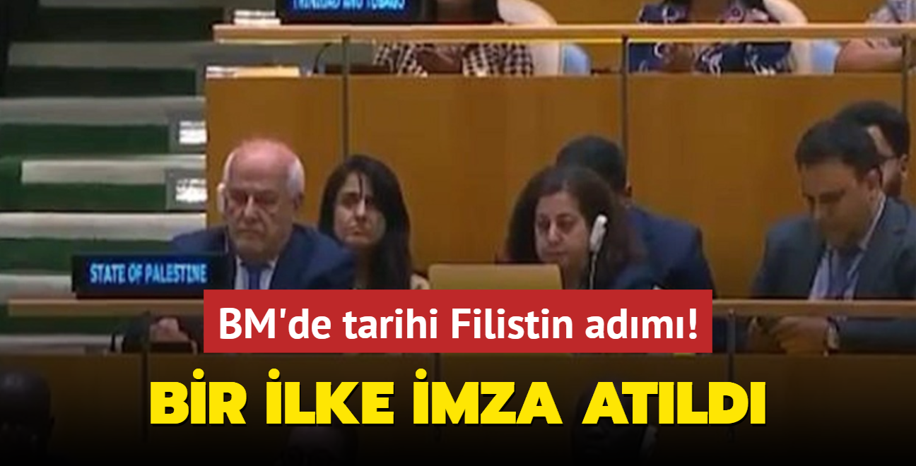 BM Genel Kurulu'nda tarihi Filistin adm! Bir ilke imza atld