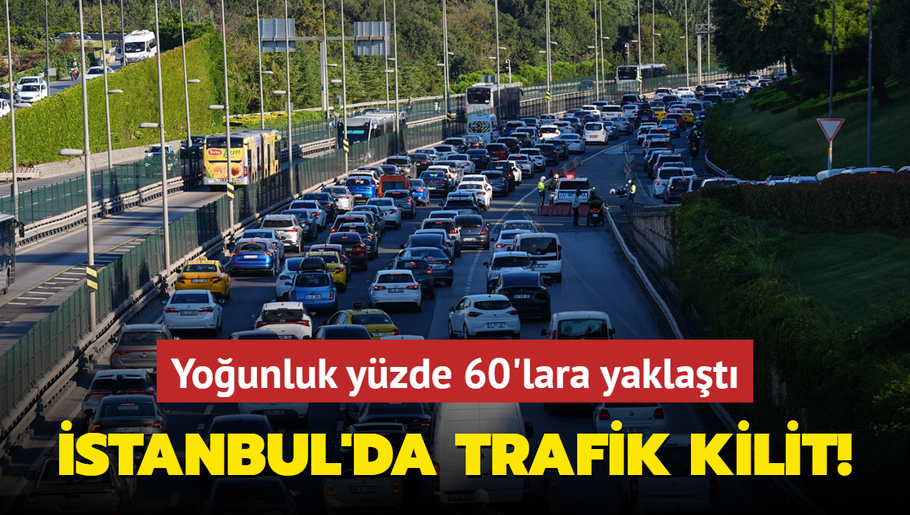 Younluk yzde 60'lara yaklat... stanbul'da trafik kilit!