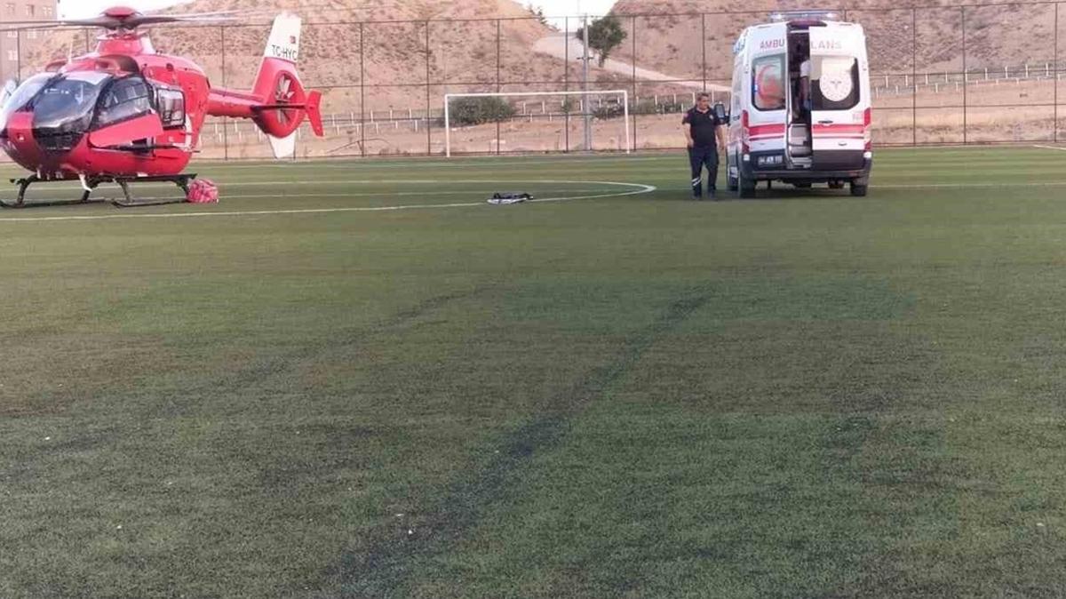 Kalp krizi geiren hastann imdadna ambulans helikopter yetiti!