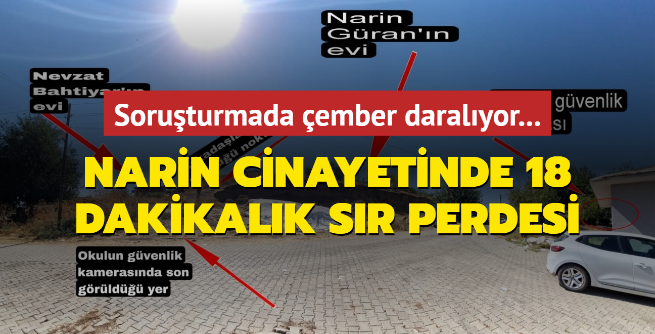 Narin cinayetinde 18 dakikalk sr perdesi... Soruturmada ember daralyor!