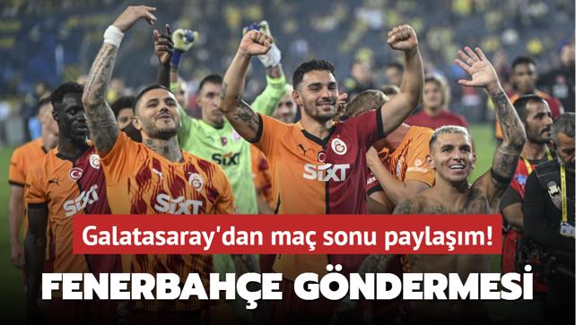 Galatasaray'dan ma sonu paylam! Fenerbahe gndermesi