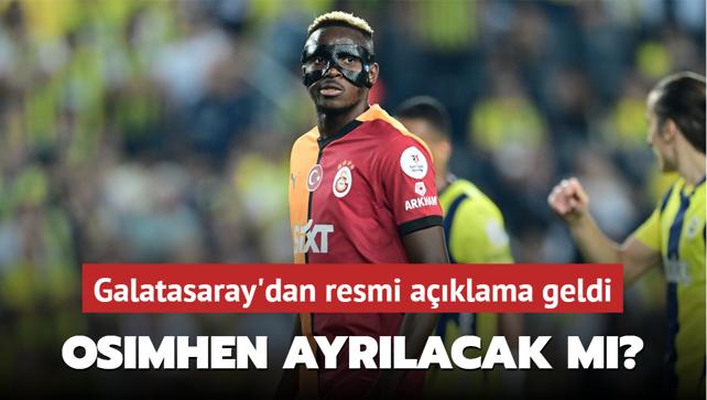 Osimhen takmdan ayrlacak m" Galatasaray'dan resmi aklama geldi