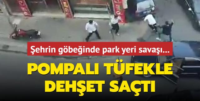 stanbul'un gbeinde park yeri sava... Pompal tfekle dehet sat